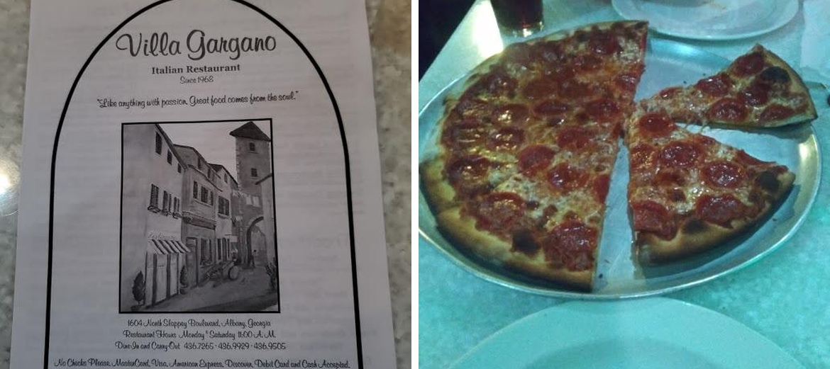 Villa Gargano Italian Restaurant Menu