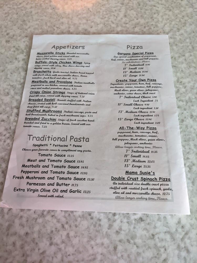 Villa Gargano Italian Restaurant Menu image 1