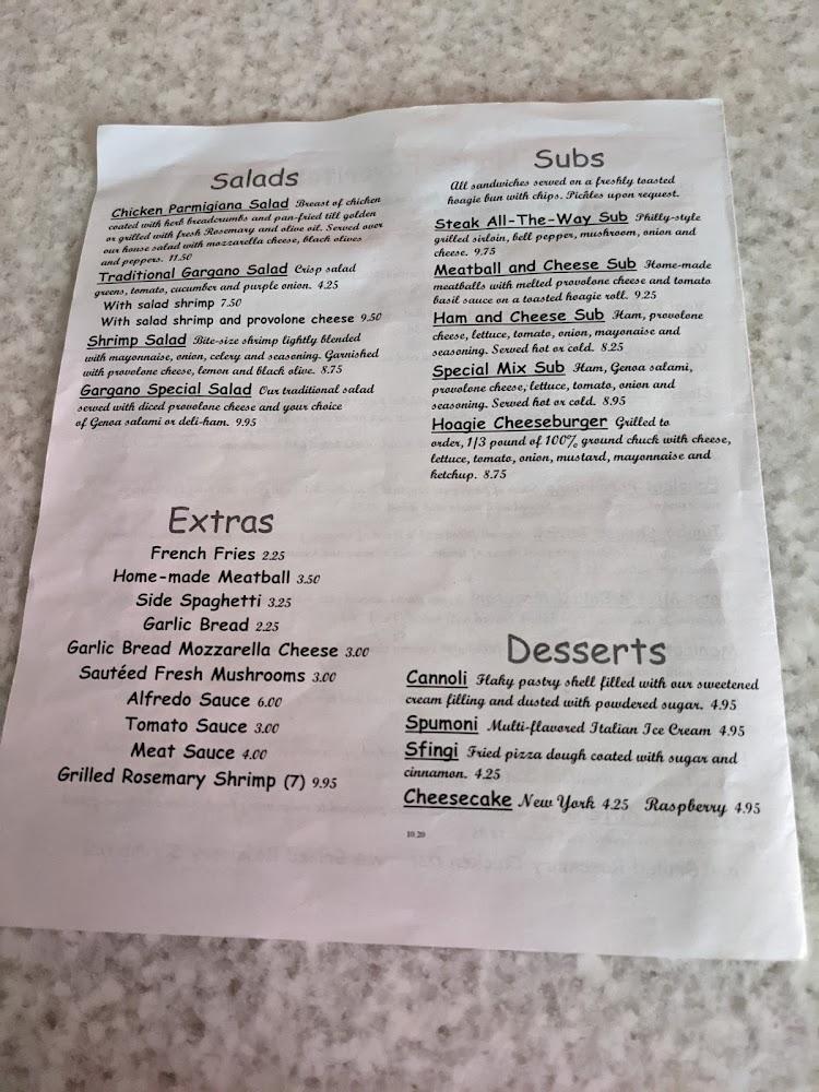Villa Gargano Italian Restaurant Menu image 2